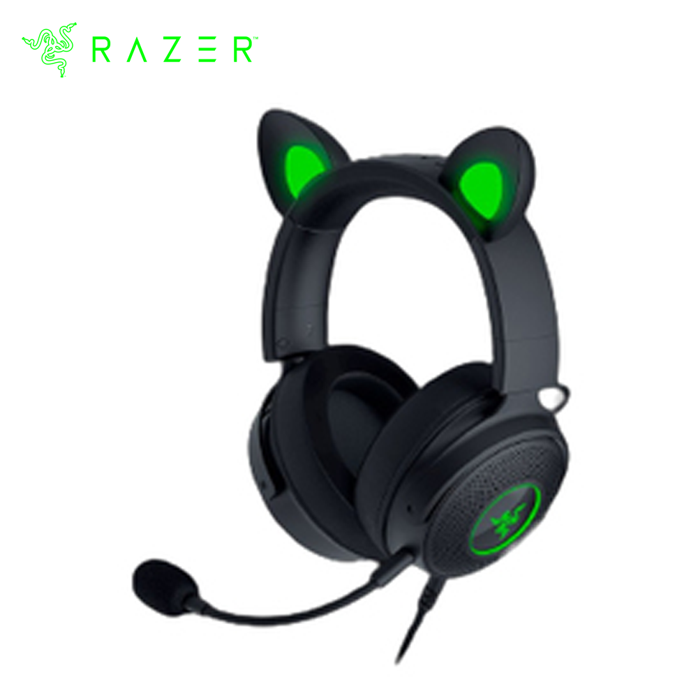 RAZER KRAKEN KITTY V2 PRO RGB AUDIFONOS USB CON OREJAS INTERCAMBIABLES Y MICRÓFONO DESMONTABLE